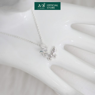 Dây Chuyền Bạc S925 Nữ ADJ Đính Đá CZ Bướm Đôi – Vòng Cổ Nữ Cao Cấp Thanh Lịch, Trang Sức Bạc Quà Tặng SD10899AD