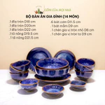 Bộ Bát Đĩa Gốm Sứ 14 Món Men Hỏa Biến Hàng Thủ Công Cho Gia Đình, Bộ Chén Bát Cao Cấp - Gốm Sứ Bát Tràng — ảnh 3