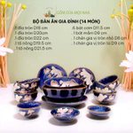 Bộ Bát Đĩa Gốm Sứ 14 Món Men Hỏa Biến Hàng Thủ Công Cho Gia Đình, Bộ Chén Bát Cao Cấp - Gốm Sứ Bát Tràng — ảnh 2