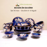 Bộ Bát Đĩa Gốm Sứ 14 Món Men Hỏa Biến Hàng Thủ Công Cho Gia Đình, Bộ Chén Bát Cao Cấp - Gốm Sứ Bát Tràng — ảnh 1