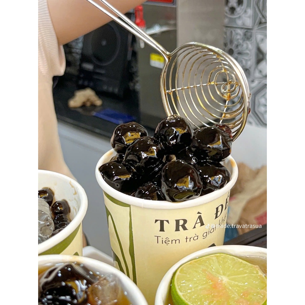 Trân Châu Đường Đen Đặc Biệt LONG PHÚ Size To 14 ly Gói 1kg - Topping Trà Sữa Milo Dầm