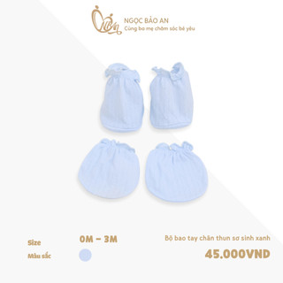 M&B (0-3M) Set bao tay chân bo, bao tay chân thun cho bé sơ sinh chất cotton mềm mịn bảo vệ bé không bị ngấn tay bé