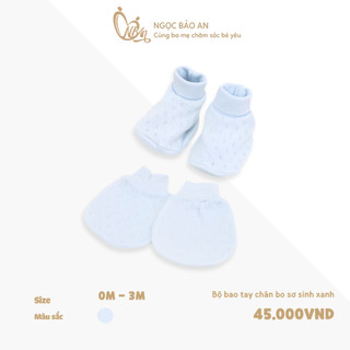 M&B (0-3M) Set bao tay chân bo, bao tay chân thun cho bé sơ sinh chất cotton mềm mịn bảo vệ bé không bị ngấn tay bé