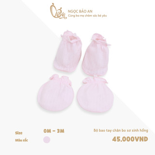 M&B (0-3M) Set bao tay chân bo, bao tay chân thun cho bé sơ sinh chất cotton mềm mịn bảo vệ bé không bị ngấn tay bé