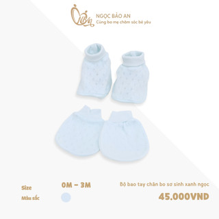 M&B (0-3M) Set bao tay chân bo, bao tay chân thun cho bé sơ sinh chất cotton mềm mịn bảo vệ bé không bị ngấn tay bé