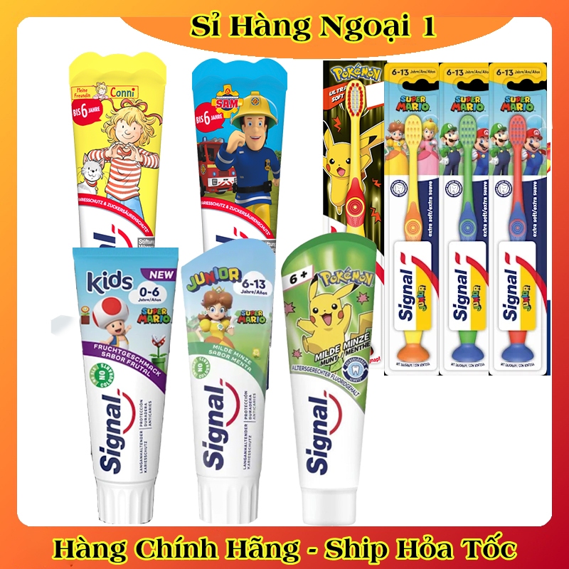 Kem đánh răng và bàn chải Signal Đức cho bé từ 0-6 tuổi và 6+ nuốt được - Đủ Bill