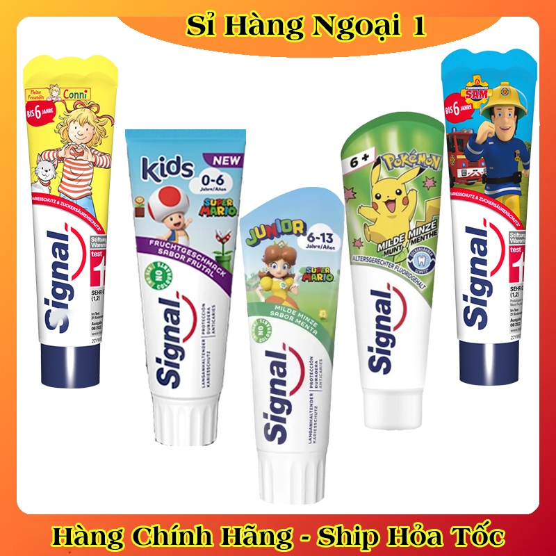 Kem đánh răng và bàn chải Signal Đức cho bé từ 0-6 tuổi và 6+ nuốt được - Đủ Bill