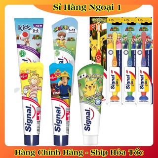 [auth] Kem đánh răng Signal Đức kem đánh răng trẻ em cho bé từ 0-6 tuổi và 6+ nuốt được - Đủ Bill [Hot]