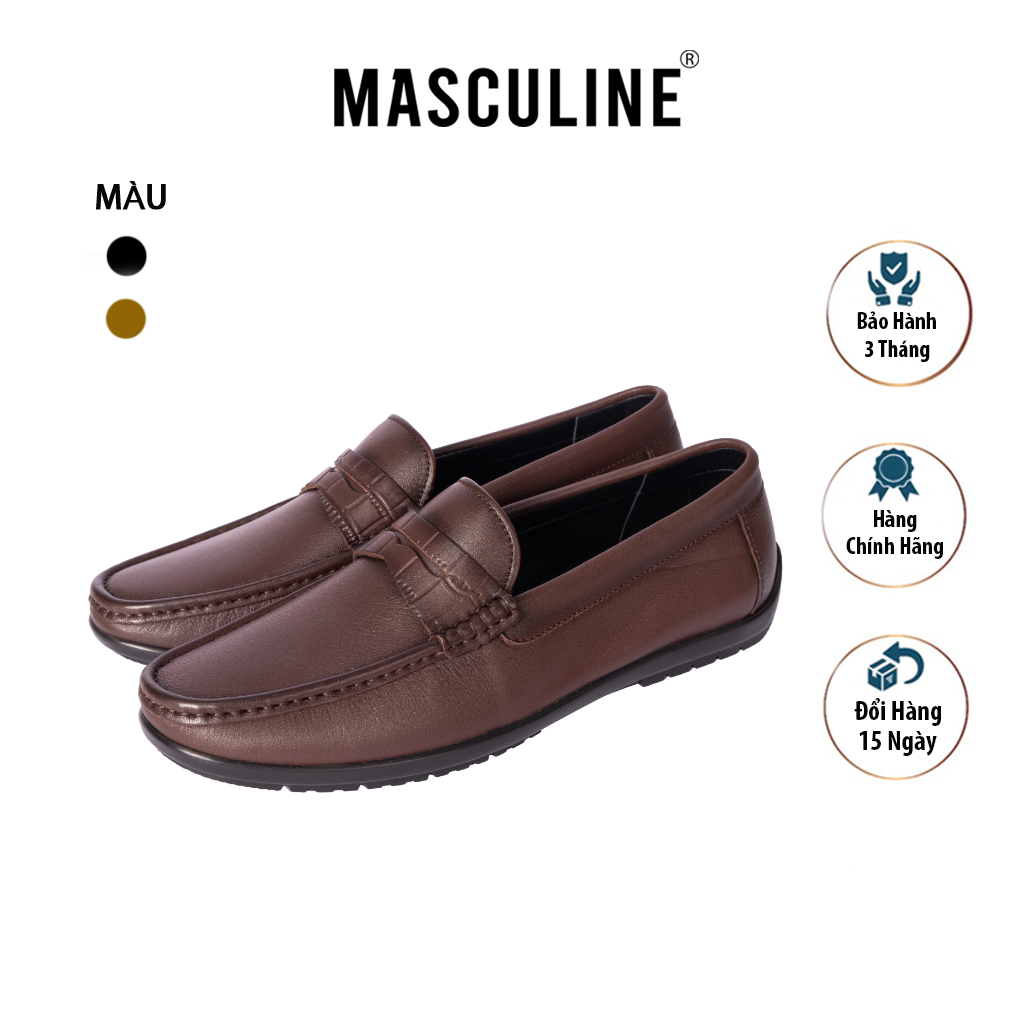 Giày lười nam MASCULINE ML500 da bò cao cấp êm mềm thoáng khí phong cách sang trọng lịch lãm