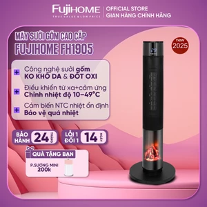 Máy sưởi gốm không khô da điều khiển từ xa FUJIHOME FH1950 Nhập Khẩu 2000W, quạt sưởi ấm phòng tiết kiệm điện an toàn