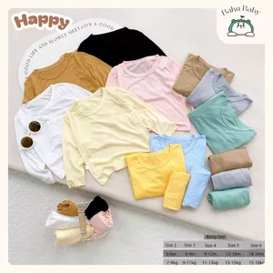 Combo 3-5 bộ thu đông dài tay thun lạnh cho bé từ 0-18 tháng Bahu_Baby