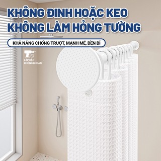 Ziinlife Rèm Nhà Tắm Chống Nước Chống Nấm Mốc Dày Dặn - Họa Tiết Vân Waffle Cao Cấp - Không Cần Đục Lỗ