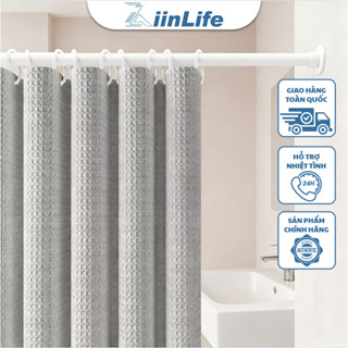 Ziinlife Rèm Nhà Tắm Chống Nước Chống Nấm Mốc Dày Dặn - Họa Tiết Vân Waffle Cao Cấp - Không Cần Đục Lỗ