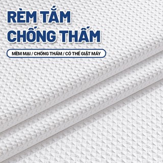 Ziinlife Rèm Nhà Tắm Chống Nước Chống Nấm Mốc Dày Dặn - Họa Tiết Vân Waffle Cao Cấp - Không Cần Đục Lỗ