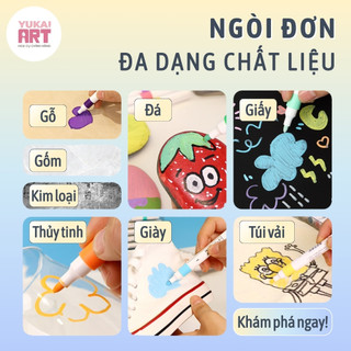 [Hỏa tốc HCM] [HOT] Bộ Bút Màu Acrylic Marker Himi Cao Cấp - Vẽ Đa Chất Liệu - Ngòi 2 Đầu Và 1 Đầu