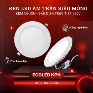 Đèn led âm trần siêu mỏng vỏ nhôm công suất 12W 18W 24W ánh sáng trắng, bh 2 năm - Đèn downlight