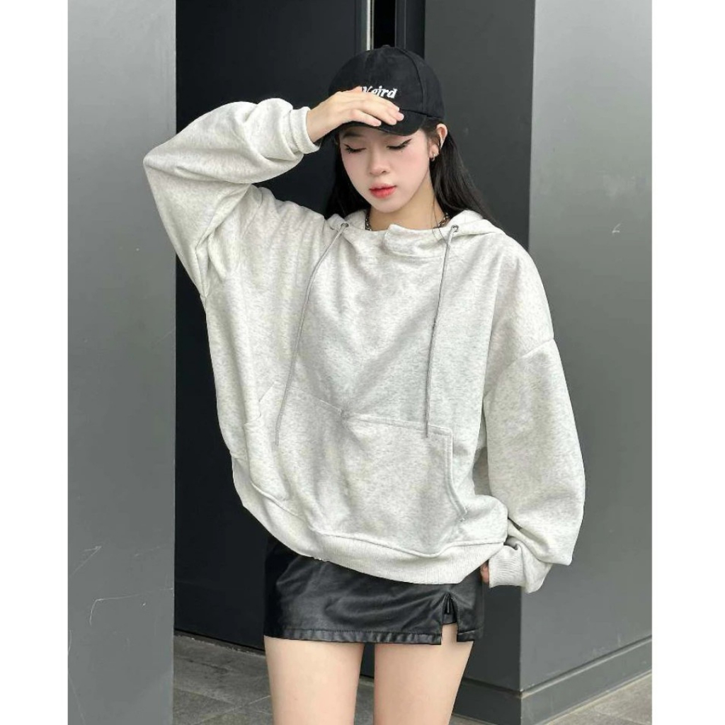 Áo Hoodie Trơn Basic Nỉ Bông Cotton Local Brand Thời Trang Unisex 3 Size 35-68kg k1