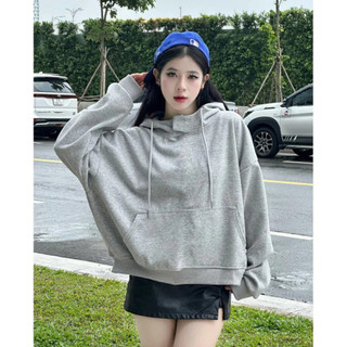 Áo hoodie trơn nam nữ màu xám, Đen ulzzang nỉ bông, ao khoác đi nắng unisex form rộng k1