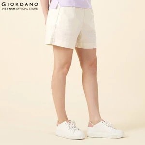 GIORDANO Quần Shorts Linen Nữ 5405209