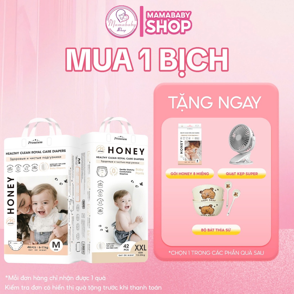 [Tặng Quà] Tã Dán Bỉm Quần Honey Premium Siêu Mỏng Thấm Hút Tốt Công Nghệ Air Max 5D, Đủ Size