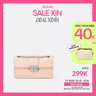 Túi Xách Nữ Thời Trang JUNO Cỡ Nhỏ Phối Hiệu Ứng Giả Đan Lát TXN472