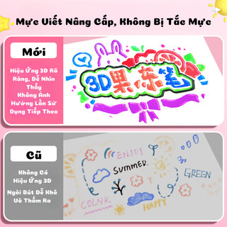 Bộ Bút Gel Nước Màu 3D Jelly Pen 6/12 Bút, Ngòi Bút 0.5mm, Mực Trơn Tru,Đều Màu Viết Được Trên Nhiều Bề Mặt Sáng Tạo