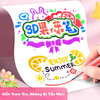Bộ Bút Gel Nước Màu 3D Jelly Pen 6/12 Bút, Ngòi Bút 0.5mm, Mực Trơn Tru,Đều Màu Viết Được Trên Nhiều Bề Mặt Sáng Tạo