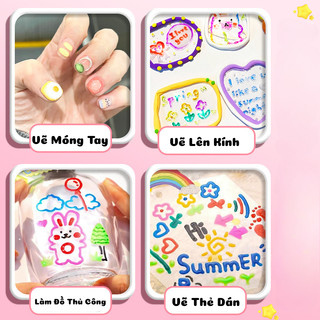 Bộ Bút Gel Nước Màu 3D Jelly Pen 6/12 Bút, Ngòi Bút 0.5mm, Mực Trơn Tru,Đều Màu Viết Được Trên Nhiều Bề Mặt Sáng Tạo