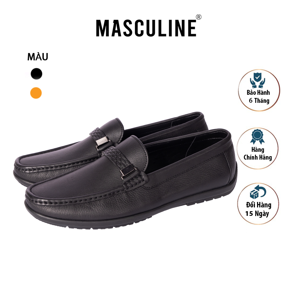 Giày lười nam công sở MASCULINE ML501 da bò thật cao cấp êm mềm thoáng khí chống trơn trượt