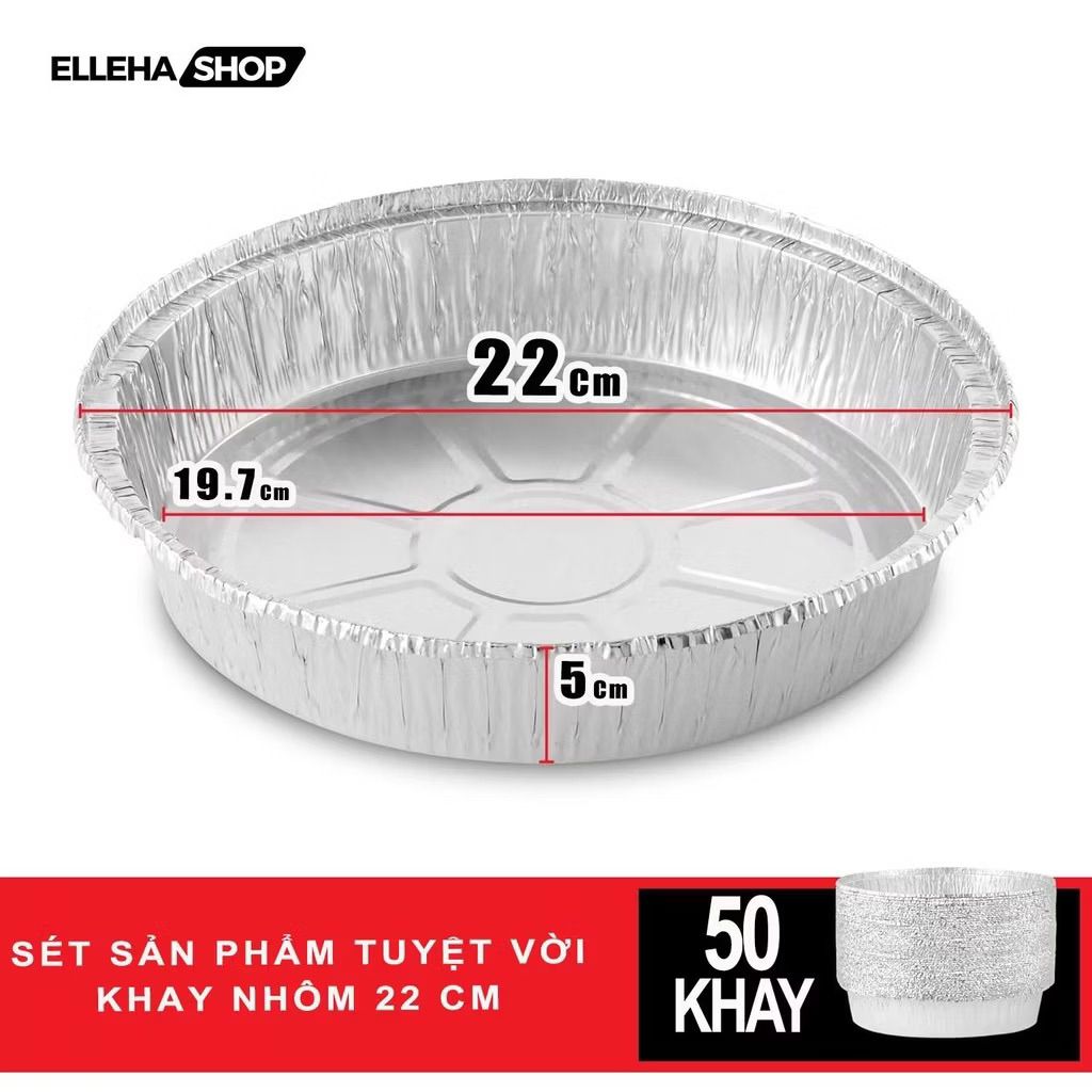 Siêu giảm giá 60% Sét 50 khay bạc và 45 khay giấy nến 22cm cho nồi chiên không dầu 5L-12L, dày cứng, tái sử dụng.