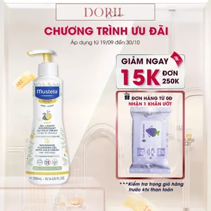 Gel Tắm Cho Trẻ Sơ Sinh & Em Bé Da Khô Nourishing Cleansing Gel with Cold Cream Mustela 300ml