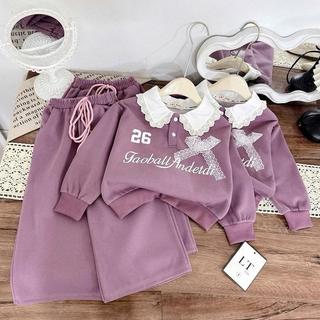 S442 - [tomnaukid] Set áo dài tay phối quần suông cho bé gái size từ 8-30Kg