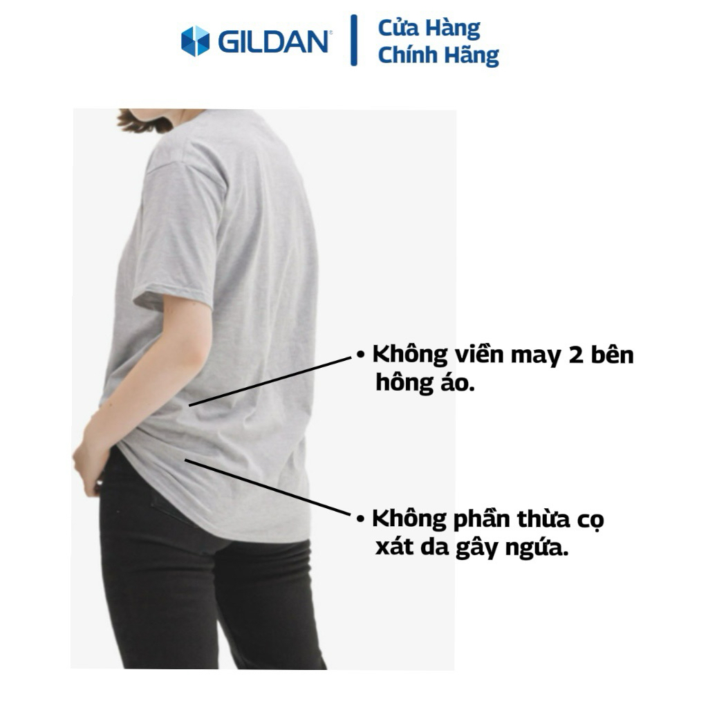 GILDAN - Áo Thun Trơn Chính Hãng từ Mỹ 100% Cotton Cao Cấp Mềm Mại Thoáng Mát, Áo Phông Nữ Body Rộng Oversize