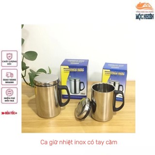 Ca giữ nhiệt, ca ủ cháo có quai chất liệu inox 2 lớp, dung tích 500ml