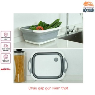 Chậu nhựa gấp gọn kiêm thớt - đa năng, tiện dụng