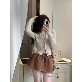 LT - Áo len nữ lưới dài tay khoá kéo, kiểu len lỗ khoác mỏng nhẹ, free size 1383