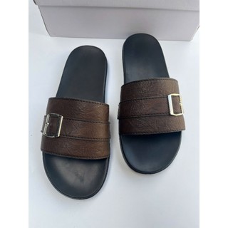 Dép Quai ngang Da Nam Nữ Đế Êm Chống Trơn đủ size từ 38 đến 43, Kiểu Dáng Thời Trang, Quai Da Lỳ Khóa Bạc Cao Cấp