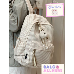BaLo (XINHXINH) [ORDER] Balo Đi Học Kẻ Caro Đơn Giản BL165