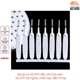 [Combo 10 que] Dụng cụ vệ sinh đầu vòi hoa sen, vệ sinh tai nghe, chân sạc điện thoại