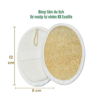 Bông Tắm Xơ Mướp Tự Nhiên KB Ecolife tẩy tế bào chết làm sạch sâu an toàn cho da (Size S) (8x12 cm)