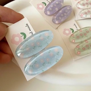 Kẹp tóc hoa nhỏ ngọt ngào hình bầu trong suốt kẹp mái xinh xắn