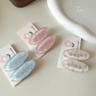 Kẹp tóc hoa nhỏ ngọt ngào hình bầu trong suốt kẹp mái xinh xắn