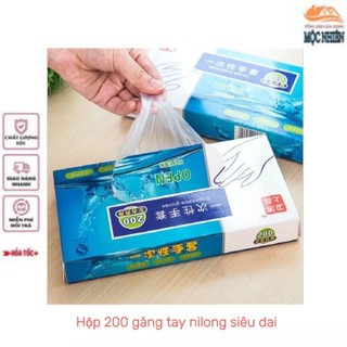 Hộp 200 găng tay chất liệu nilon dùng 1 lần - Siêu dai, tiện dụng