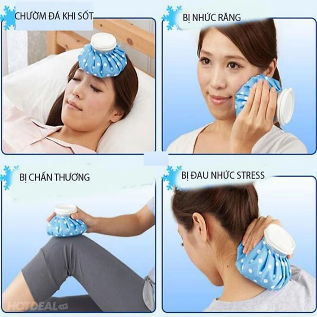 Túi chườm nóng lạnh đa năng QA Happylife 350ml và 550ml giúp giảm đau, hạ sốt an toàn tiện lợi