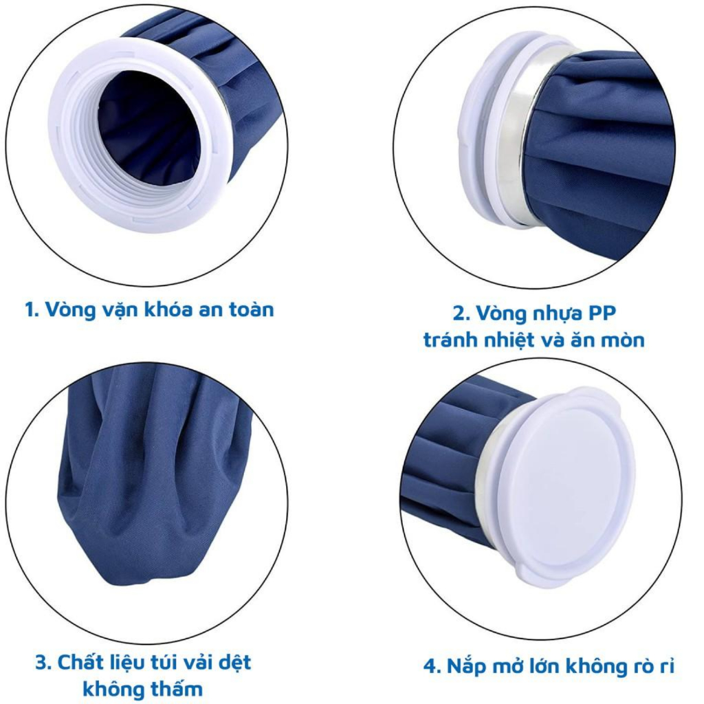 Túi chườm nóng lạnh đa năng QA Happylife 350ml và 550ml giúp giảm đau, hạ sốt an toàn tiện lợi