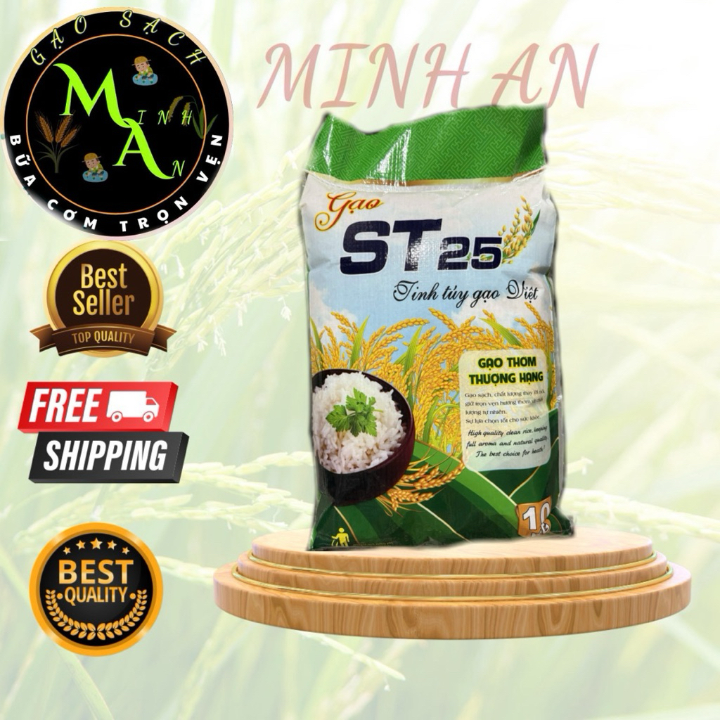 Gạo St25 sóc trăng 10kg dẻo thơm | Shopee Việt Nam