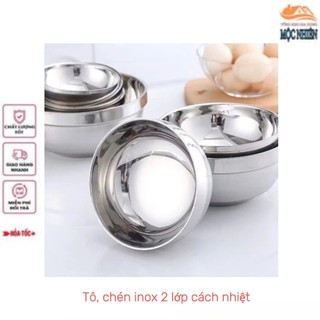 Tô, chén chất liệu inox, 2 lớp cách nhiệt, nhiều kích thước - tiện dụng, siêu bền