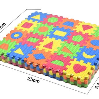 Bộ thảm xốp lắp ghép hình khối nhiều màu sắc cho bé tự do sáng tạo HT Toys