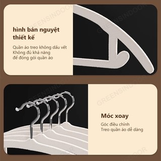 Set 10/30/50 mắc treo quần nhung, chống trượt, móc thép không gỉ xoay 360 độ GREENSINDOOR
