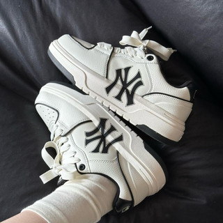 Giày thể thao sneaker bigsize nam nữ MLB chunky NY độn đế tăng chiều cao màu đen trắng , sneaker thời trang cao cấp